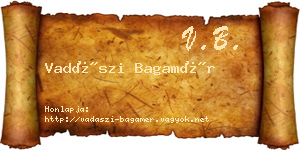 Vadászi Bagamér névjegykártya